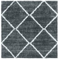 thumbnail image 1 of SAFAVIEH August Romayne Diamond Shag Area Rug, Dark Grey/Ivory, 6'7" x 6'7" Square, 1 of 8