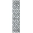 thumbnail image 1 of SAFAVIEH August Romayne Diamond Shag Runner Rug, Light Grey/Ivory, 2'2" x 9', 1 of 8