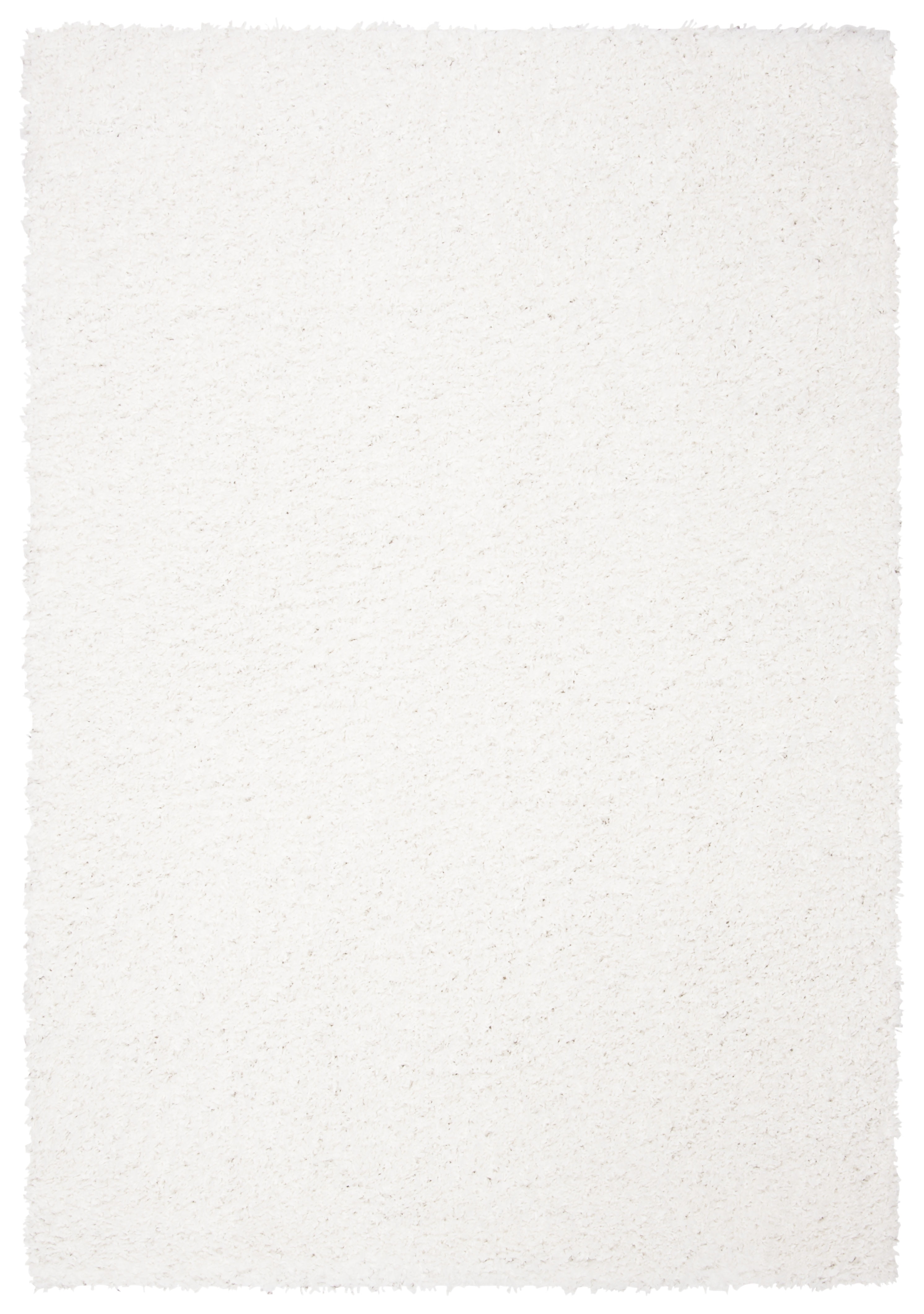 August 3' x 5' White Synthetic Shag Area Rug