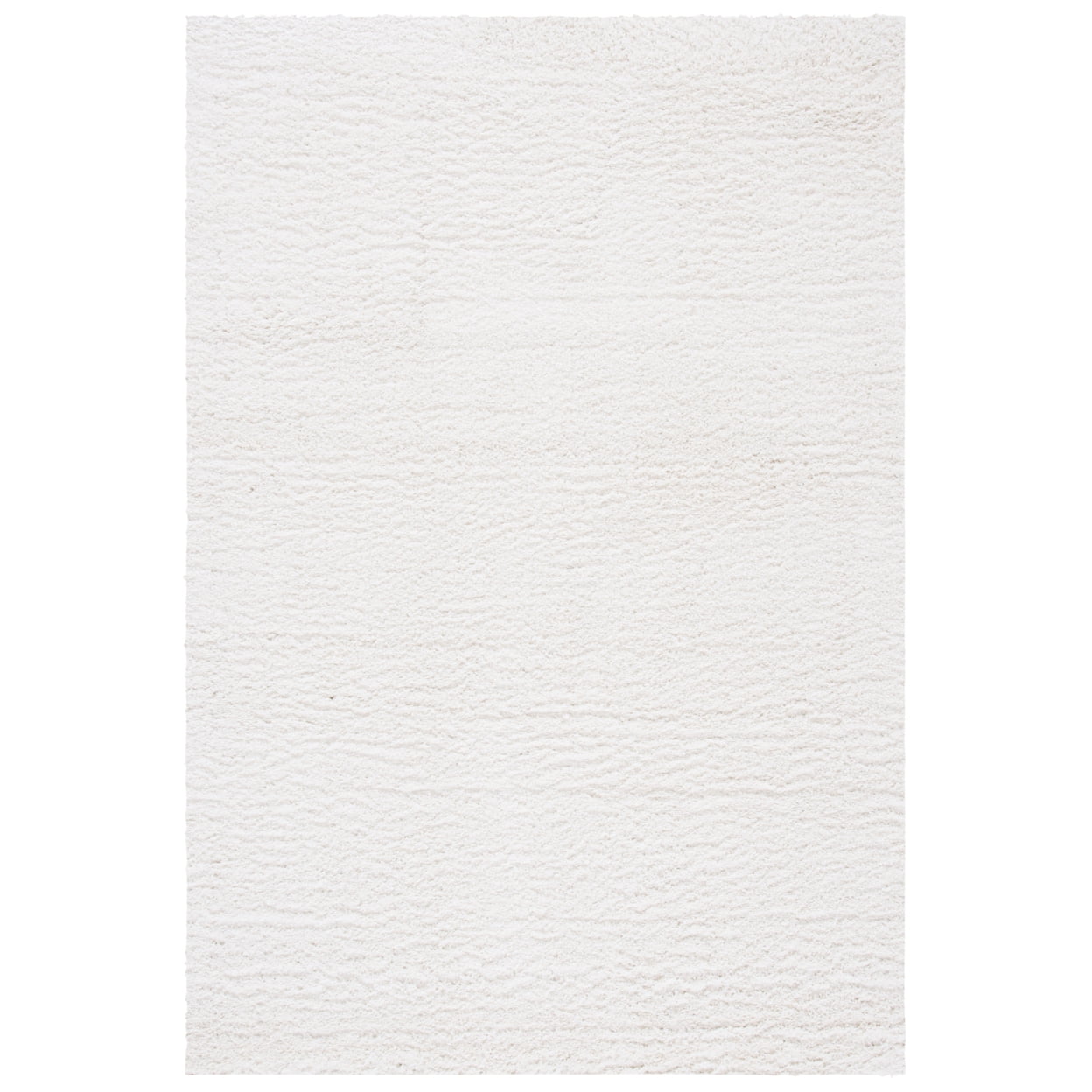 Ivory Rectangular Shag Synthetic Area Rug 3' x 5'