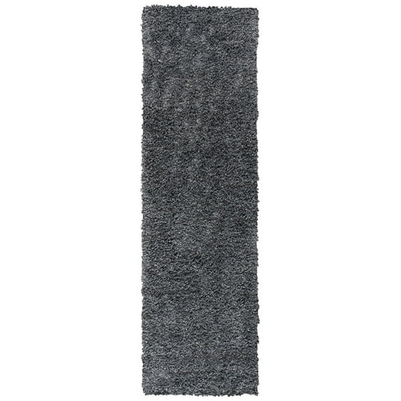 SAFAVIEH August Sophia Solid Plush Shag Area Rug, Charcoal, 2' x 9'