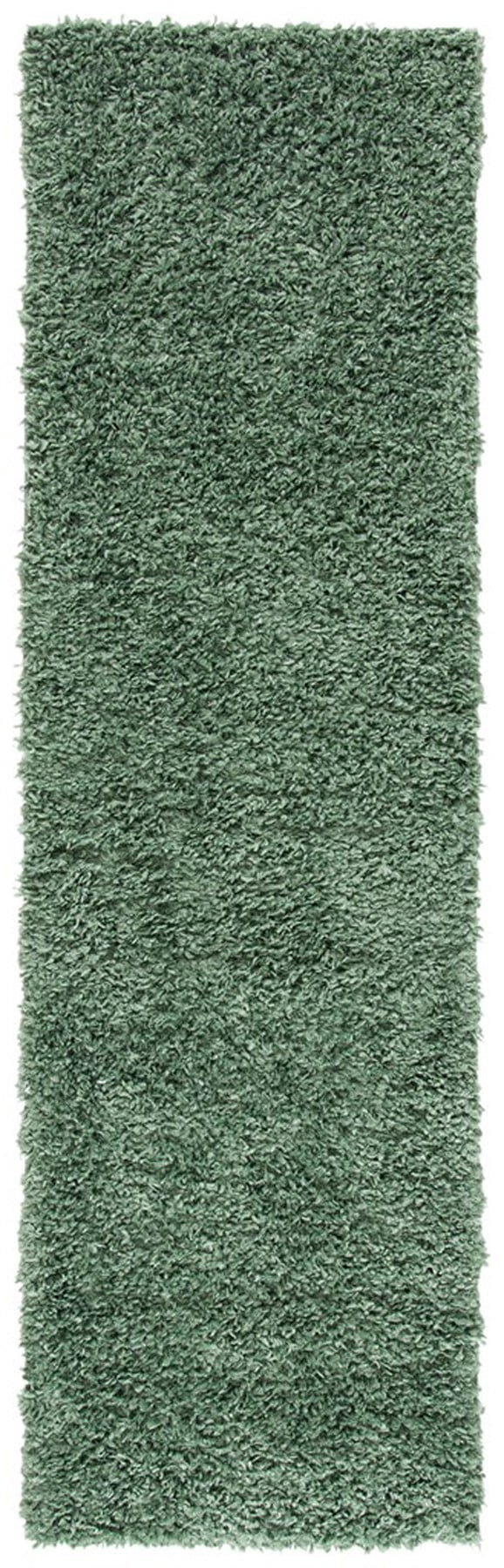 SAFAVIEH August Sophia Solid Plush Shag Area Rug, Green, 2' x 7