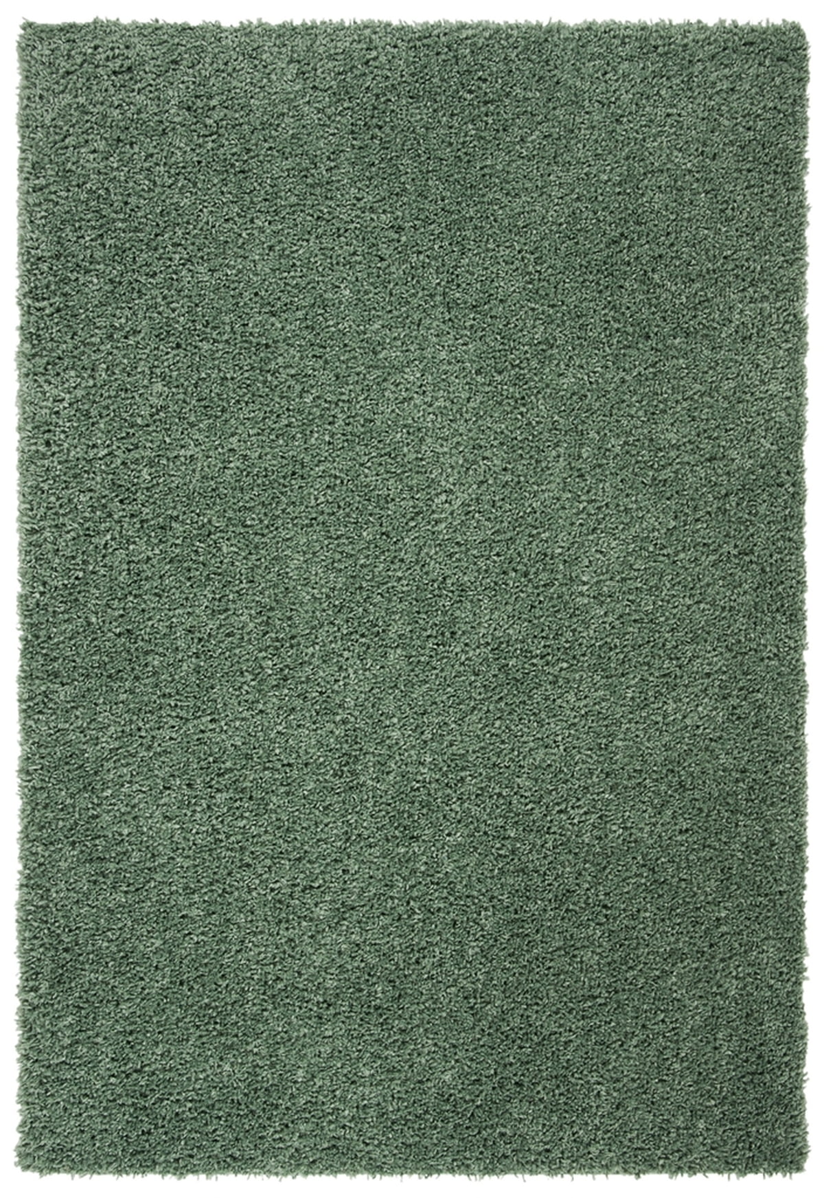 Luxurious Round Green Shag Area Rug, 5'3" x 7'6", Synthetic Easy-Care