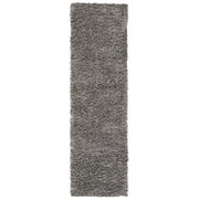 SAFAVIEH August Sophia Solid Plush Shag Area Rug, Grey, 2' x 7'