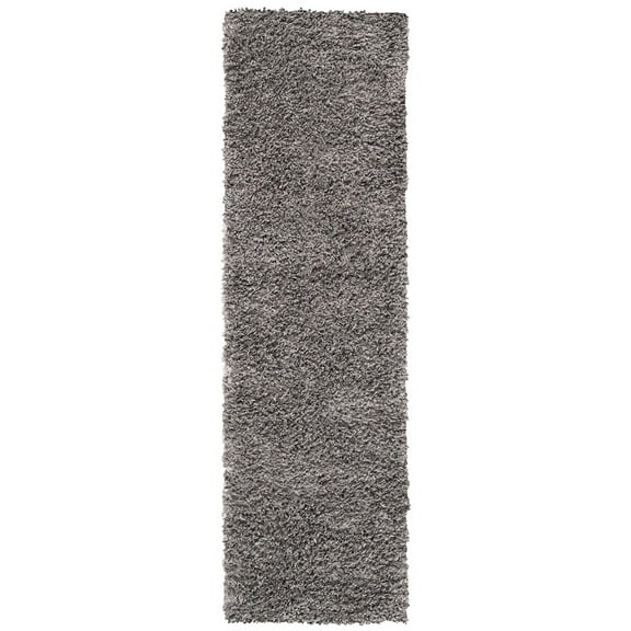 SAFAVIEH August Sophia Solid Plush Shag Area Rug, Grey, 2' x 7'