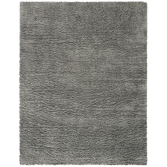 SAFAVIEH August Sophia Solid Plush Shag Area Rug, Grey, 8' x 10'