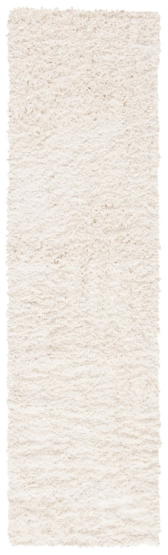 Ivory Shag Bliss 24" Hand-Knotted Non-Slip Area Rug