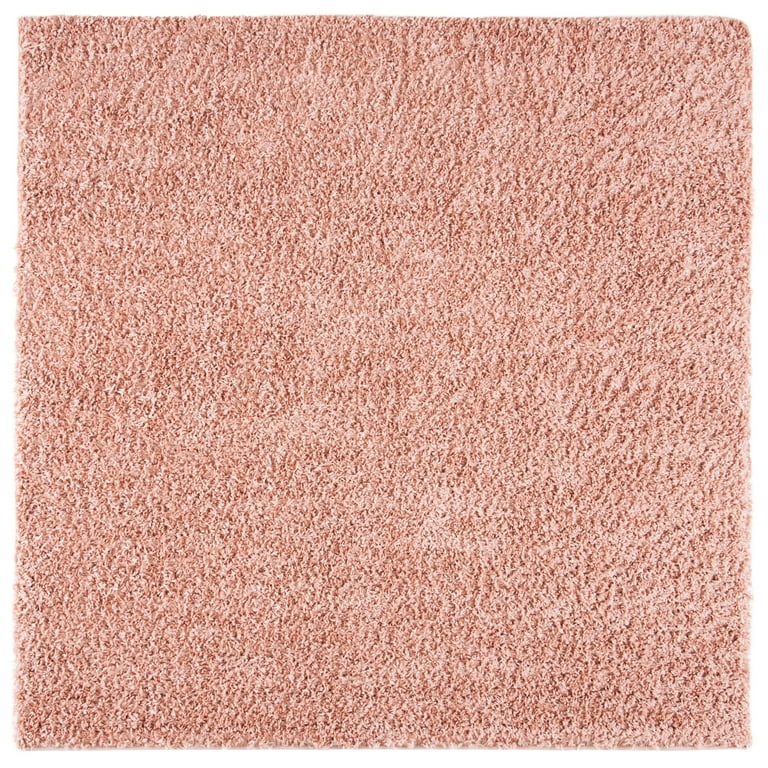 SAFAVIEH August Sophia Solid Shag Area Rug, Rose, 6'7&quot; x 6'7 