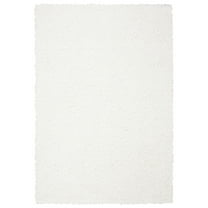 SAFAVIEH August Sophia Solid Plush Shag Area Rug, White, 5'3" x 7'6"