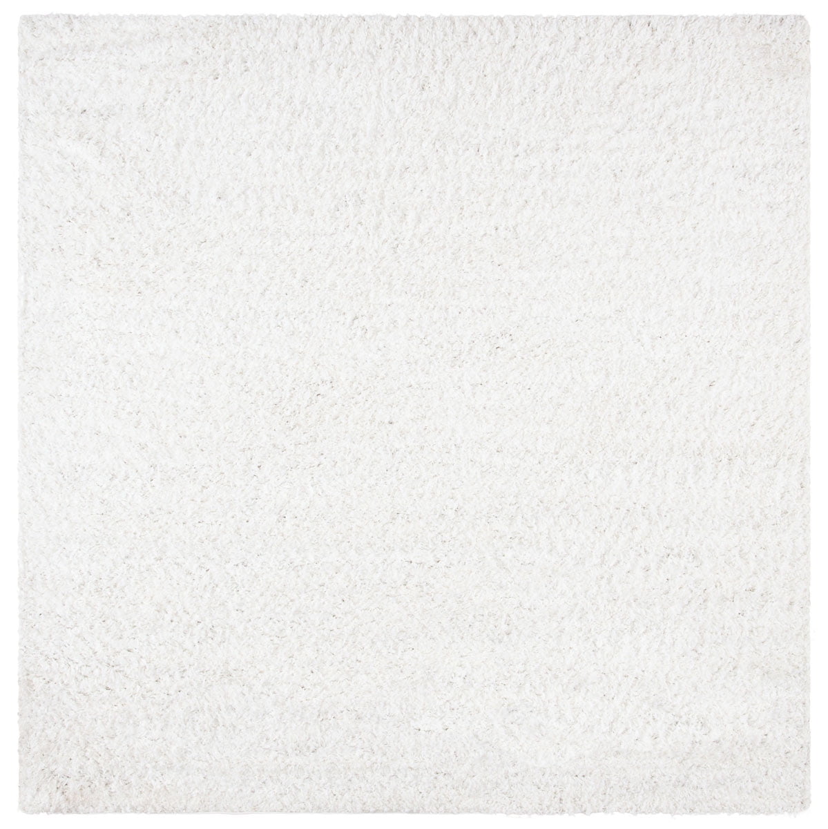 Cozy August Shag White Synthetic 6'7" Square Area Rug