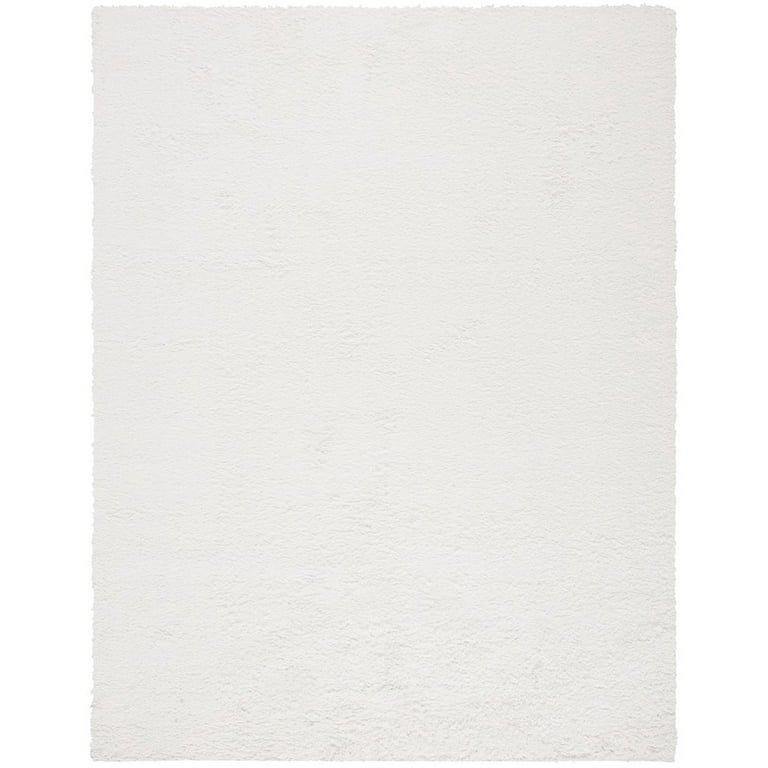 SAFAVIEH August Sophia Solid Shag Area Rug, White, 8' x 10 