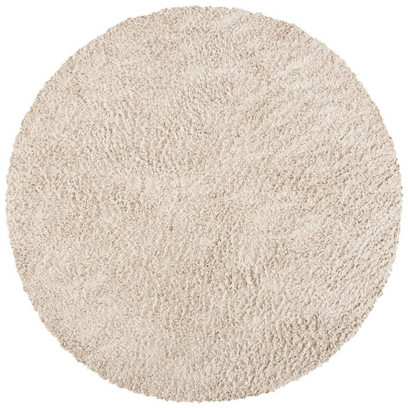 SAFAVIEH August Sophia Solid Shag Area Rug, Beige, 6'7" x 6'7" Round