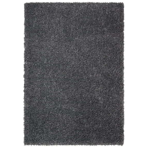 SAFAVIEH August Sophia Solid Shag Area Rug, Charcoal, 4' x 6'