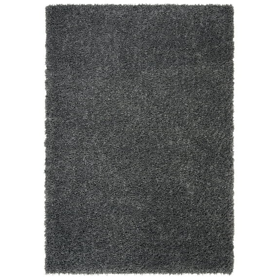 SAFAVIEH August Sophia Solid Shag Area Rug, Charcoal, 9' x 12'