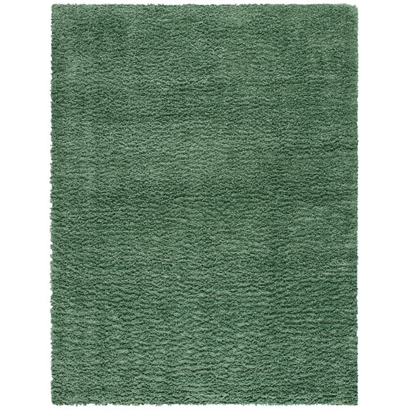 SAFAVIEH August Sophia Solid Shag Area Rug, Green, 10' x 14'
