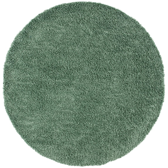 SAFAVIEH August Sophia Solid Shag Area Rug, Green, 4' x 4' Round