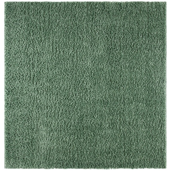 SAFAVIEH August Sophia Solid Shag Area Rug, Green, 5' x 5' Square
