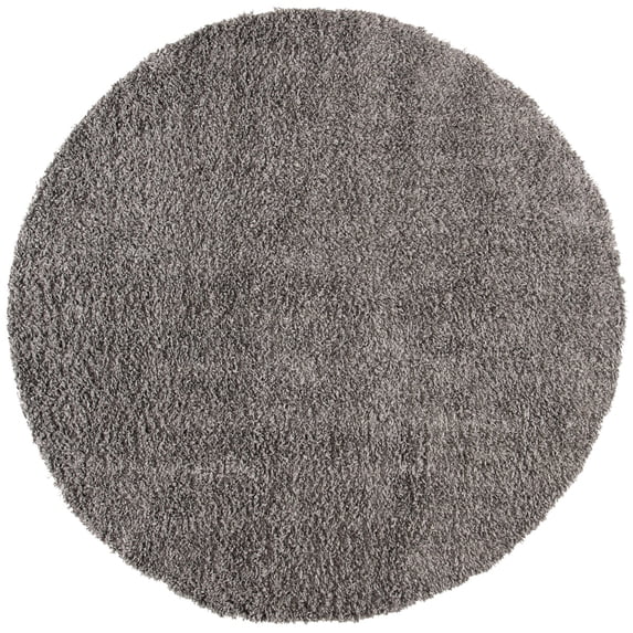 SAFAVIEH August Sophia Solid Shag Area Rug, Grey, 6'7" x 6'7" Round
