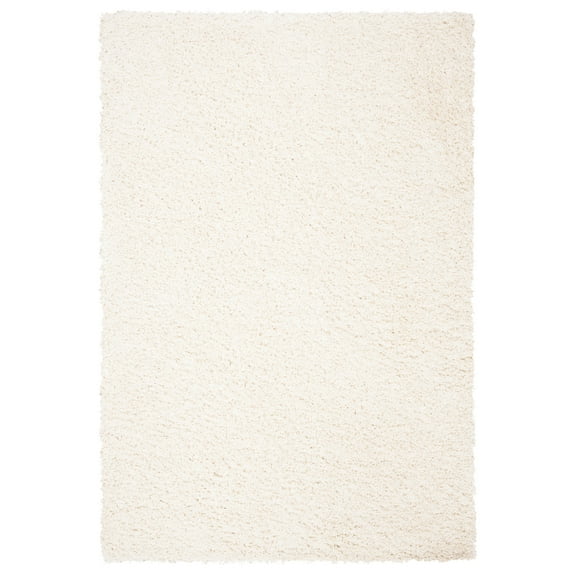 SAFAVIEH August Sophia Solid Shag Area Rug, Ivory, 10' x 14'