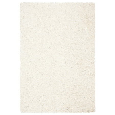 SAFAVIEH August Sophia Solid Plush Shag Area Rug, Ivory, 8' x 10'