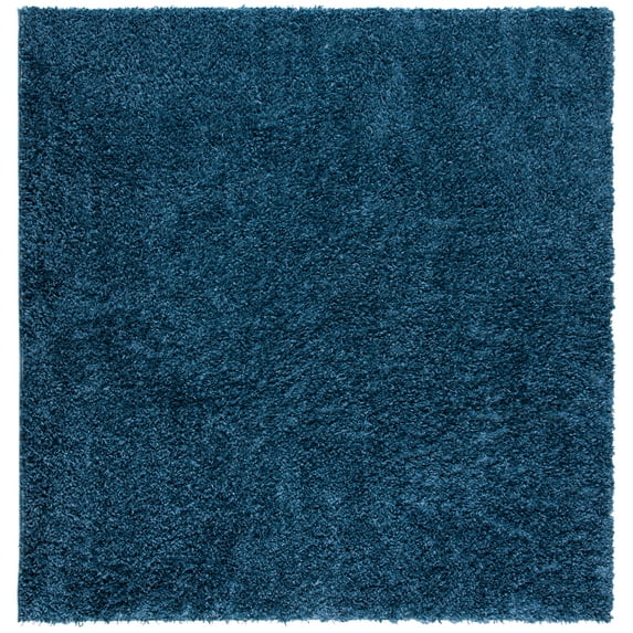 SAFAVIEH August Sophia Solid Shag Area Rug, Navy, 4' x 4' Square