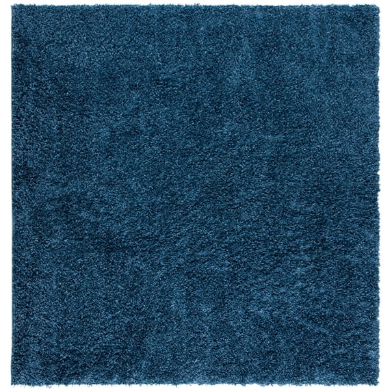 SAFAVIEH August Sophia Solid Shag Area Rug, Navy, 5' x 5' Square