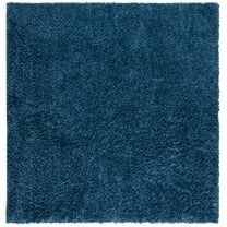 SAFAVIEH August Sophia Solid Shag Area Rug, Navy, 6'7" x 6'7" Square