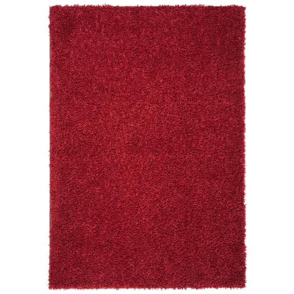 SAFAVIEH August Sophia Solid Shag Area Rug, Red, 3' x 5'