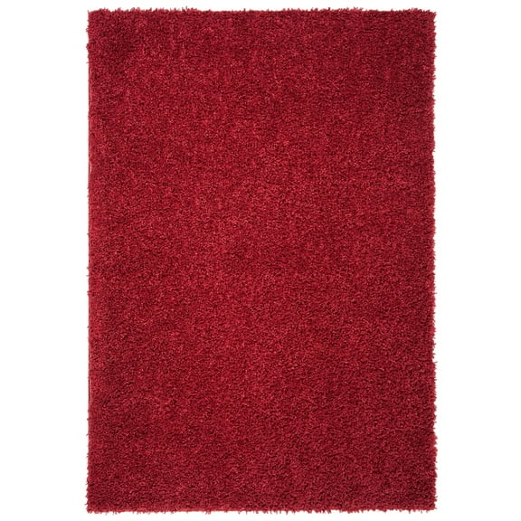 SAFAVIEH August Sophia Solid Shag Area Rug, Red, 5'3" x 7'6"