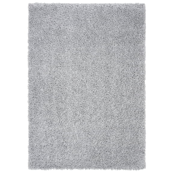 SAFAVIEH August Sophia Solid Shag Area Rug, Silver, 10' x 14'