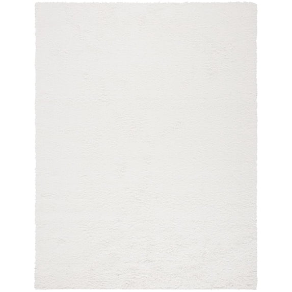 SAFAVIEH August Sophia Solid Shag Area Rug, White, 10' x 14'