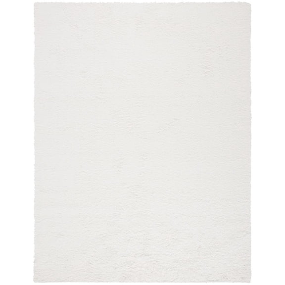 SAFAVIEH August Sophia Solid Shag Area Rug, White, 10' x 14'