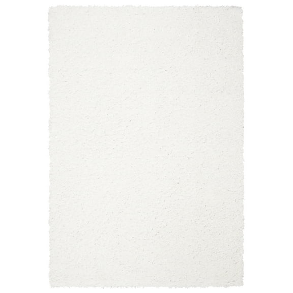 SAFAVIEH August Sophia Solid Shag Area Rug, White, 3' x 5'