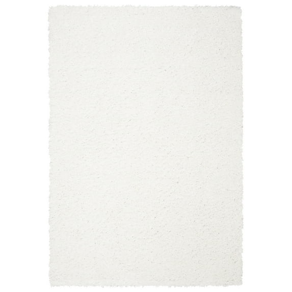 SAFAVIEH August Sophia Solid Shag Area Rug, White, 4' x 6'