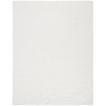 SAFAVIEH August Sophia Solid Shag Area Rug, White, 8' x 10'