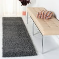 thumbnail image 1 of SAFAVIEH August Sophia Solid Shag Runner Rug, Charcoal, 2' x 11', 1 of 9