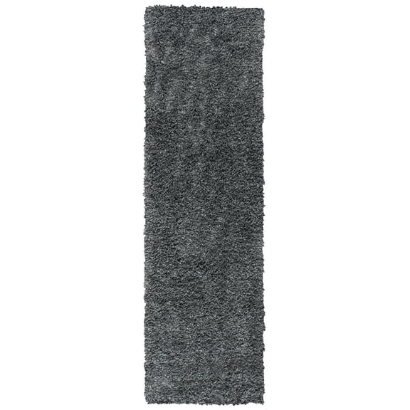 SAFAVIEH August Sophia Solid Shag Runner Rug, Charcoal, 2' x 5'