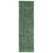 SAFAVIEH August Sophia Solid Shag Runner Rug, Green, 2' x 5'