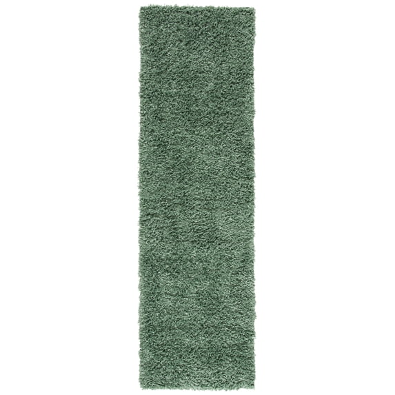 SAFAVIEH August Sophia Solid Shag Runner Rug, Green, 2' x 9'