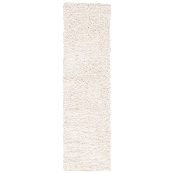 SAFAVIEH August Sophia Solid Shag Runner Rug, Ivory, 2' x 5'