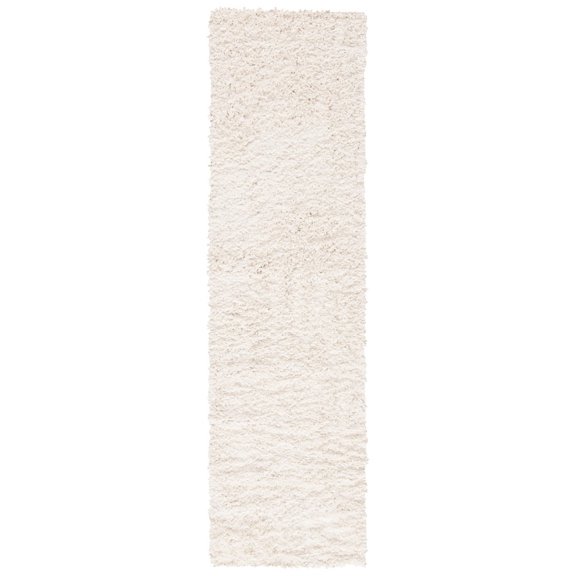 SAFAVIEH August Sophia Solid Shag Runner Rug, Ivory, 2' x 7'