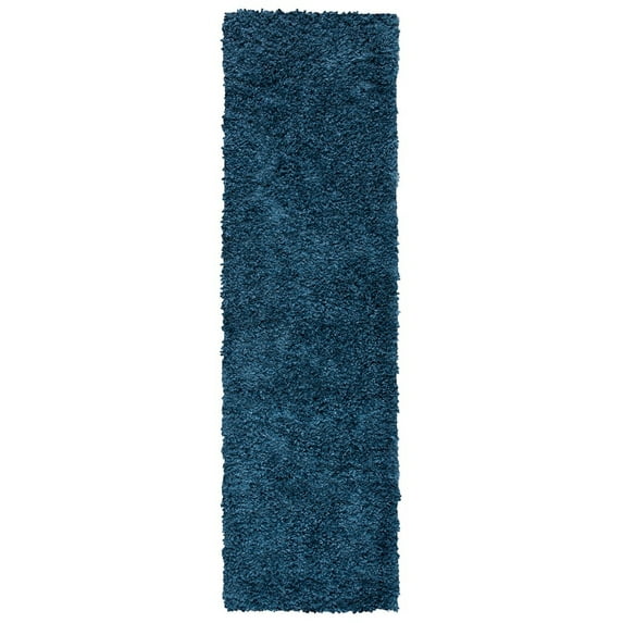 SAFAVIEH August Sophia Solid Shag Runner Rug, Navy, 2' x 7'