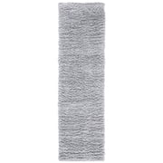 SAFAVIEH August Sophia Solid Shag Runner Rug, Silver, 2' x 5'