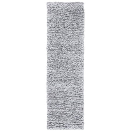 SAFAVIEH August Sophia Solid Shag Runner Rug, Silver, 2' x 5'