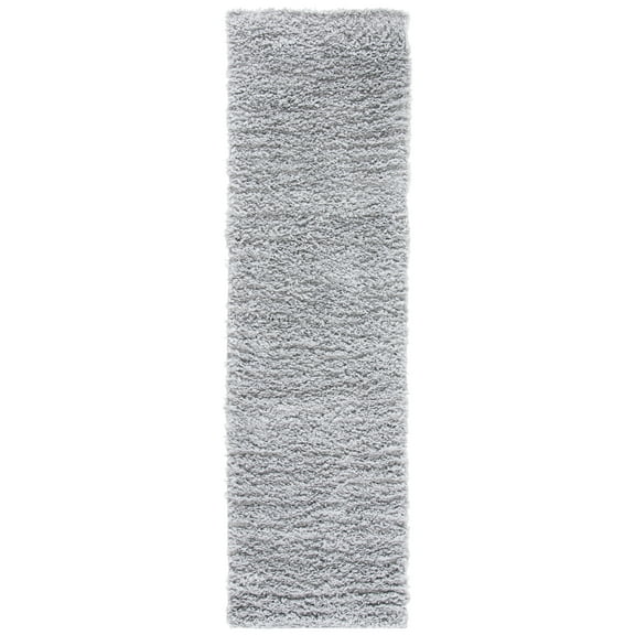 SAFAVIEH August Sophia Solid Shag Runner Rug, Silver, 2' x 5'