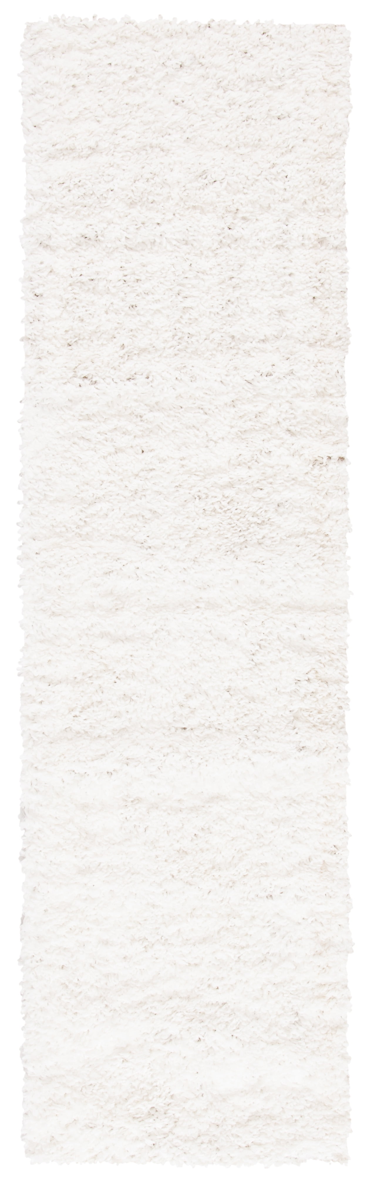 August Shag White Synthetic Area Rug 2' x 5'