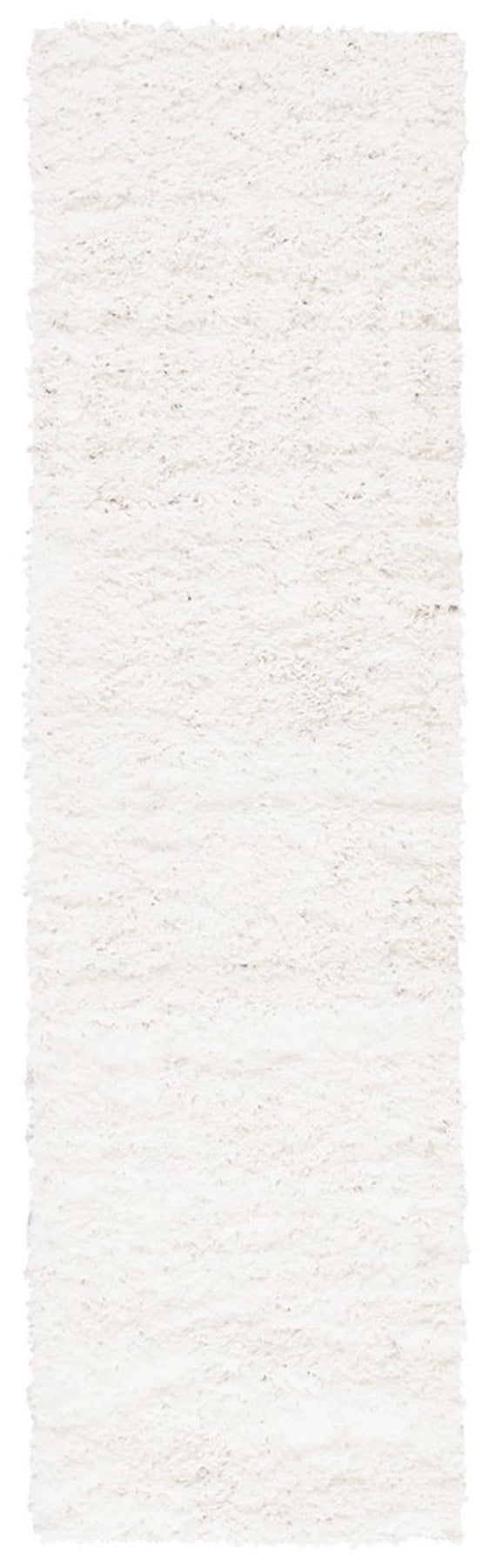 SAFAVIEH August Sophia Solid Shag Runner Rug, White, 2' x 7'