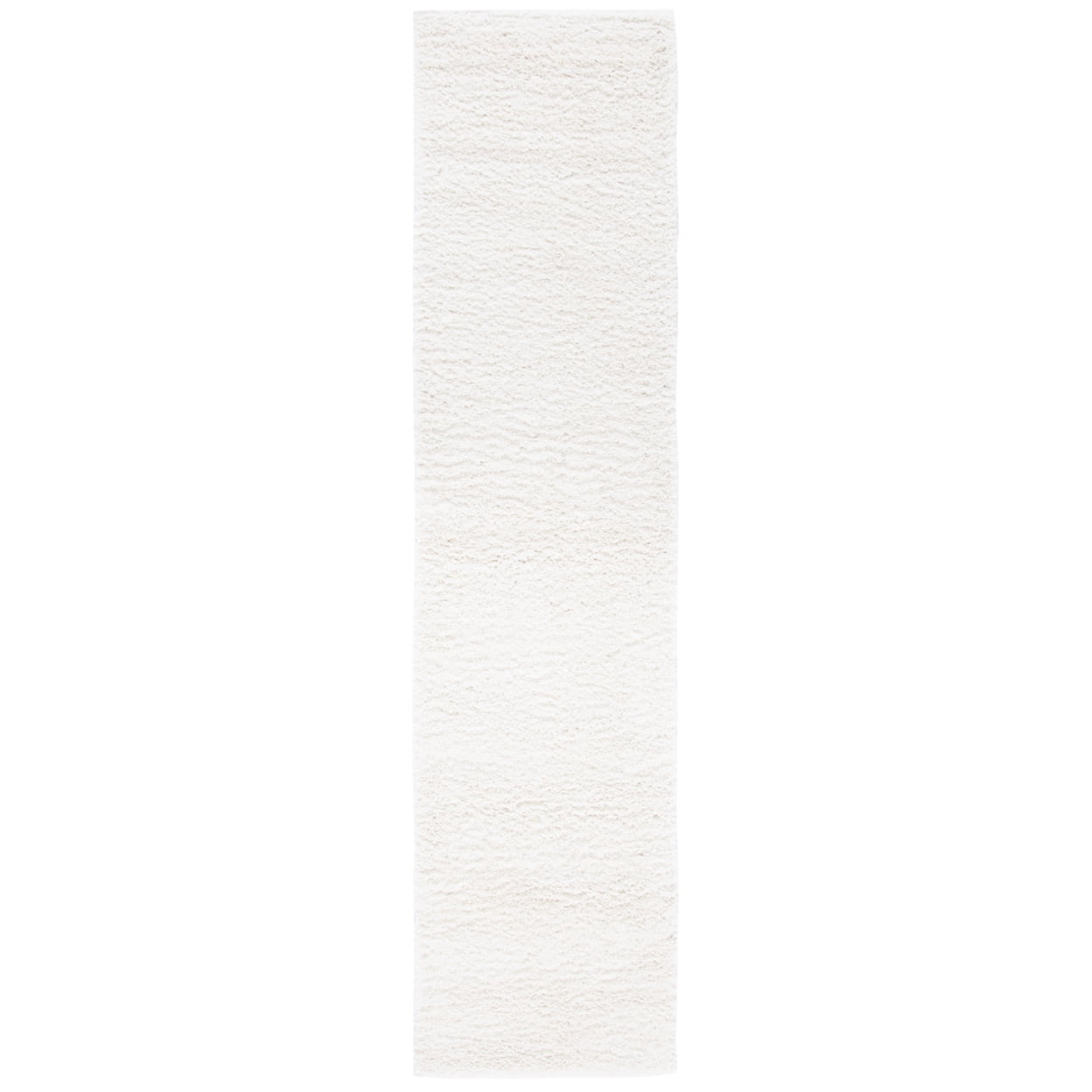 Ivory Synthetic Hand-knotted Shag Runner Rug 2' x 8'