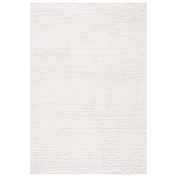 SAFAVIEH August Soren Solid Plush Shag Area Rug, Ivory, 4' x 6'