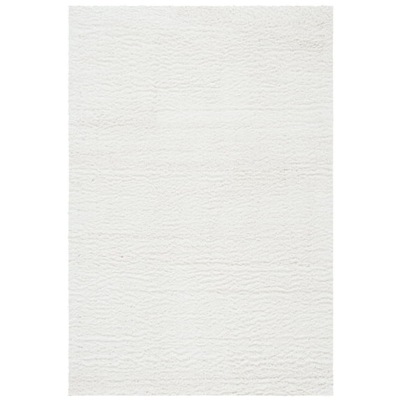 SAFAVIEH August Soren Solid Plush Shag Area Rug, Ivory, 5'3" x 7'7"